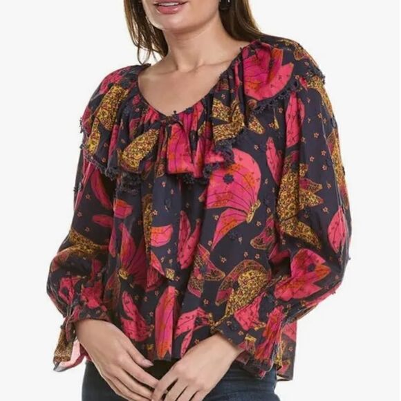 FARM RIO Patchwork Banana Blouse Size XS - Picture 4 of 11